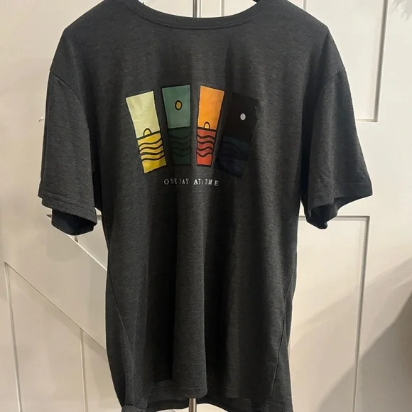 One Day at a Time Graphic T-Shirt - Charcoal. $5 Sale - Picture 3 of 8